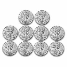 2025 1 oz American Silver Eagle Coin BU (Lot of 10)
