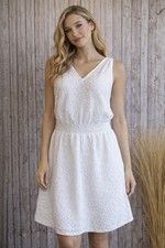 NWT Michael Kors Small White Sleeveless Double V Neck Lined Dress