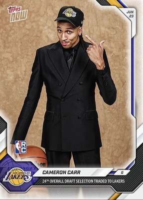 2025-26 NBA Topps Now #CCA2 Cameron Carr RC DRAFT Los Angeles Lakers - PRESALE