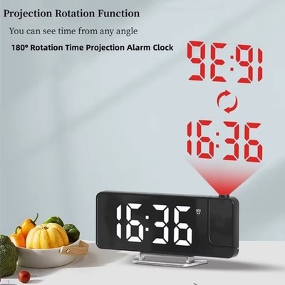 Datums-/Temperaturanzeige Projektionswecker 12/24H 180° drehbare Projektion