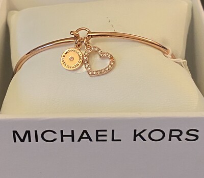 NIB Michael Kors MKJX7680791 Rose Gold Bangle Bracelet