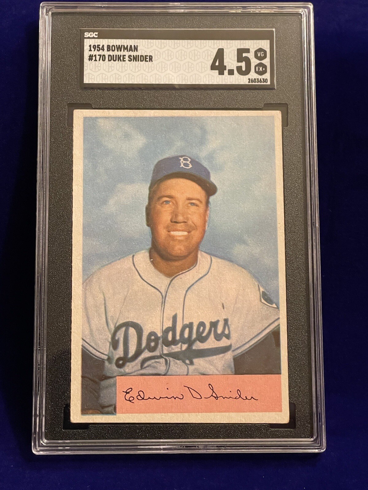 1954 Bowman #170 Duke Snider SGC 4.5 Dodgers Hof