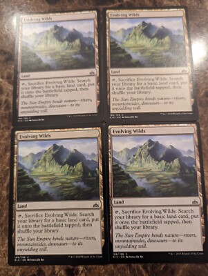 (4) EVOLVING WILDS *PLAYSET* NM - RIVALS OF IXALAN MAGIC THE GATHERING