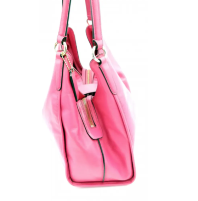 Coach Carly Hot Pink Leather Shoulder Bag w/Large Turnlock Detail