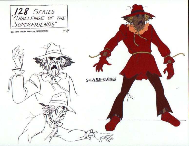 CHALLENGE Of The SUPER FRIENDS : SCARECROW MODEL SHEET Batman DC
