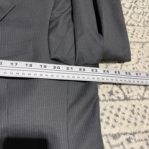 Hart Schaffner Marx Suit Gray Stripe 44L 36W Pleated - Picture 8 of 15