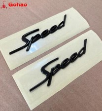 2x New Glossy Black Speed Exterior Car Body Fender Side Badge Emblem Decals 2x New Glossy Black Speed Exterior Car Body Fender Side Badge Emblem Decals