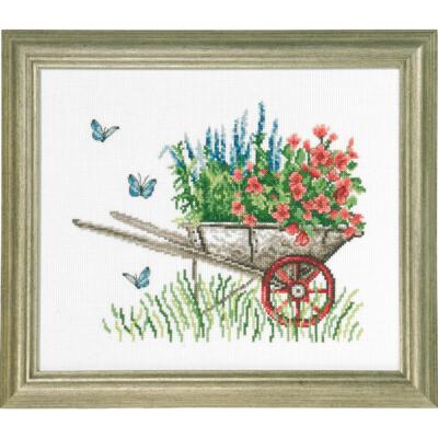 Permin Point de croix set cuisinière grise, modèle à compter, 22x32cm