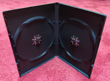 Lot Of 10 -Standard 2-Disc DVD 14mm Replacement Movie Storage Shell Case - Black