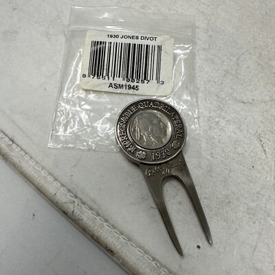 BOBBY JONES QUOTE & 1930 IMPREGNABLE QUADRANGLE DIVOT TOOL GOLF BALL MARKER
