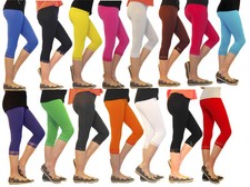 Mädchen Kinder Leggings Leggins Capri 3/4 kurz mit Spitze kurze Hose Baumwolle