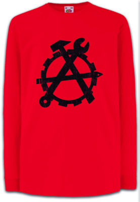Workers Anarchy Kinder Langarm T-Shirt Socialism Communism Hammer and Sickle