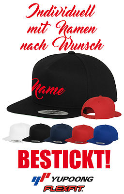 Flexfit SNAPBACK 5/6 Panel Cap Basecap Yupoong / Flexfit nach Wunsch bestickt!