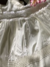 Vintage Tiny Tots Yellow Ivory Cotton Infant Doll Bear Dress