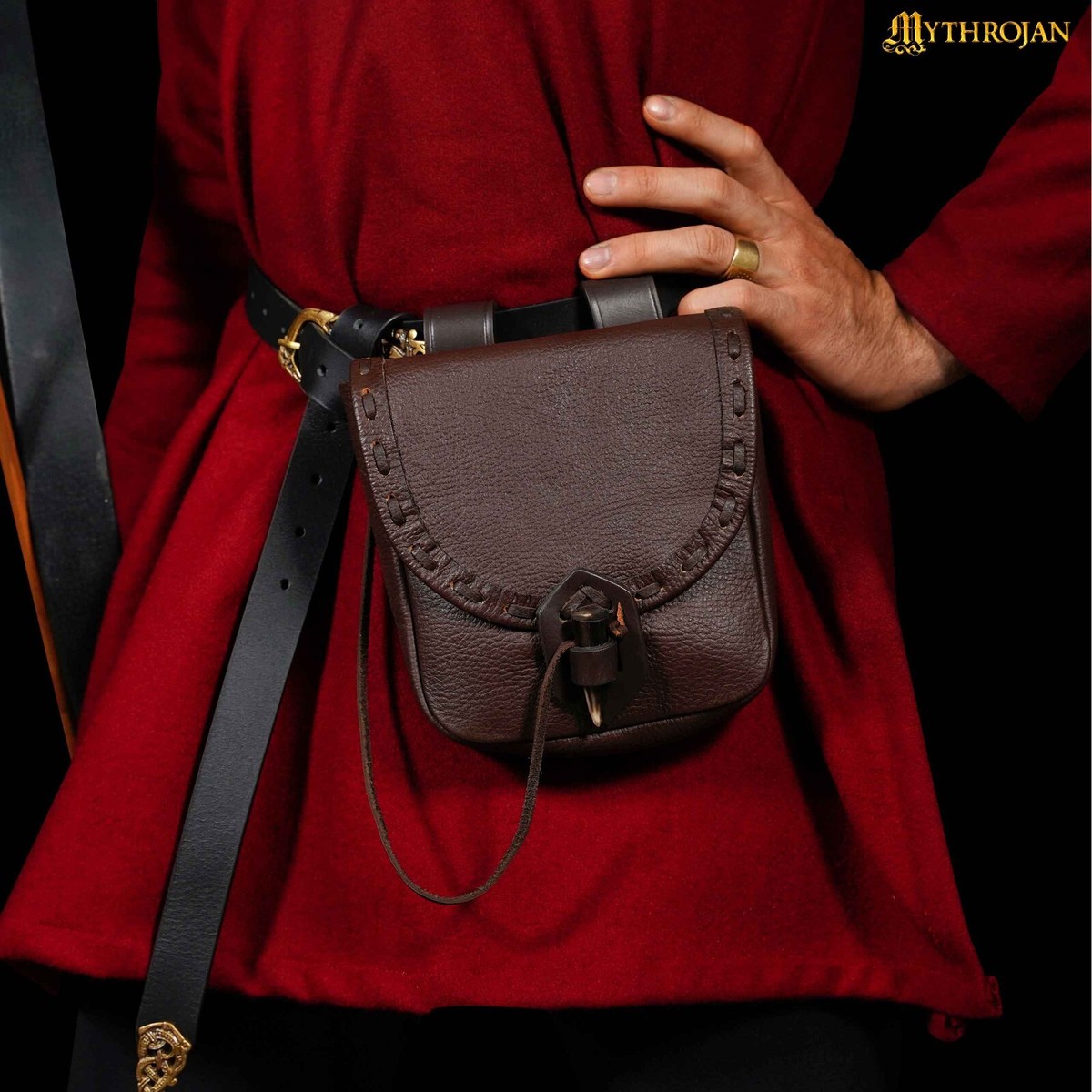 2471 Medieval Leather Belts For Women Belt Pouch Waist Bag Renaissance Leather Medieval Belt Pouch: Renaissance Faire Viking  main image 3