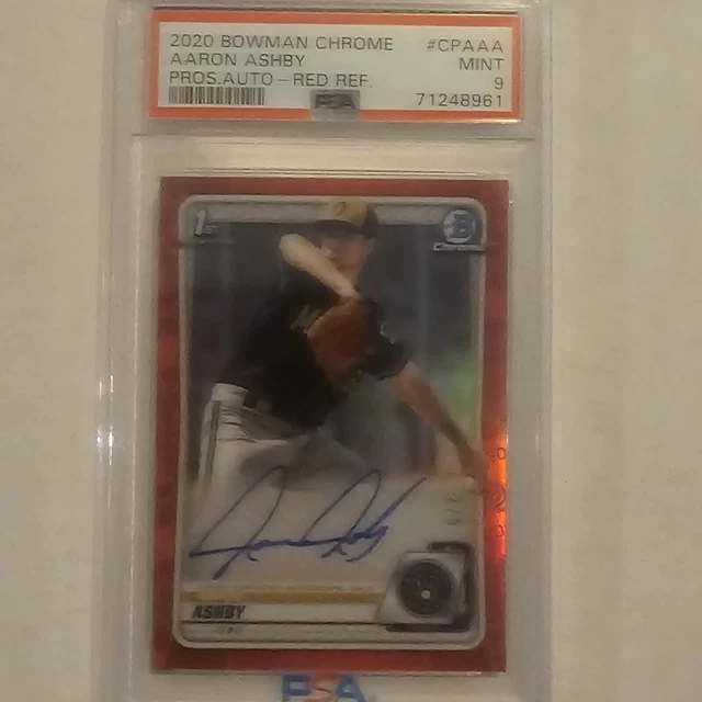2020 Bowman Chrome Aaron Ashby Auto Red Refractor Psa 9 /5