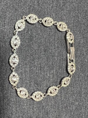 GIVENCHY Crystal Flex Silver Eye Chain Bracelet - 7.25'' Length