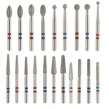 Zirconia Diamond Burs Friction Grip Egg Football Ball Round End Taper Cylinder