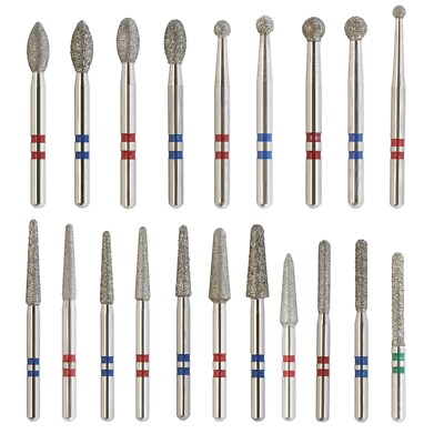 Zirconia Diamond Burs Friction Grip Egg Football Ball Round End Taper Cylinder