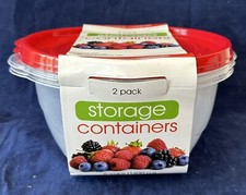 2 Pack Plastic Storage Containers, 5 Cup, 1400 Ml, Brand New, Orig Pkg