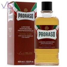 PRORASO Red After Shave Lotion, Sandalwood and Shea Butter, Barber Size 400ml