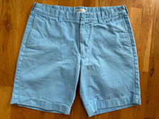 J Crew Mens Shorts Size 34 Chino Flat Front Light Blue 9" Inseam Casual