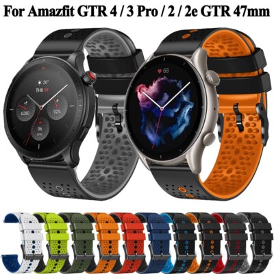 Silicone Strap For Amazfit GTR 4 3 Pro/2 2e/Stratos Watch Band Wristband 22mm