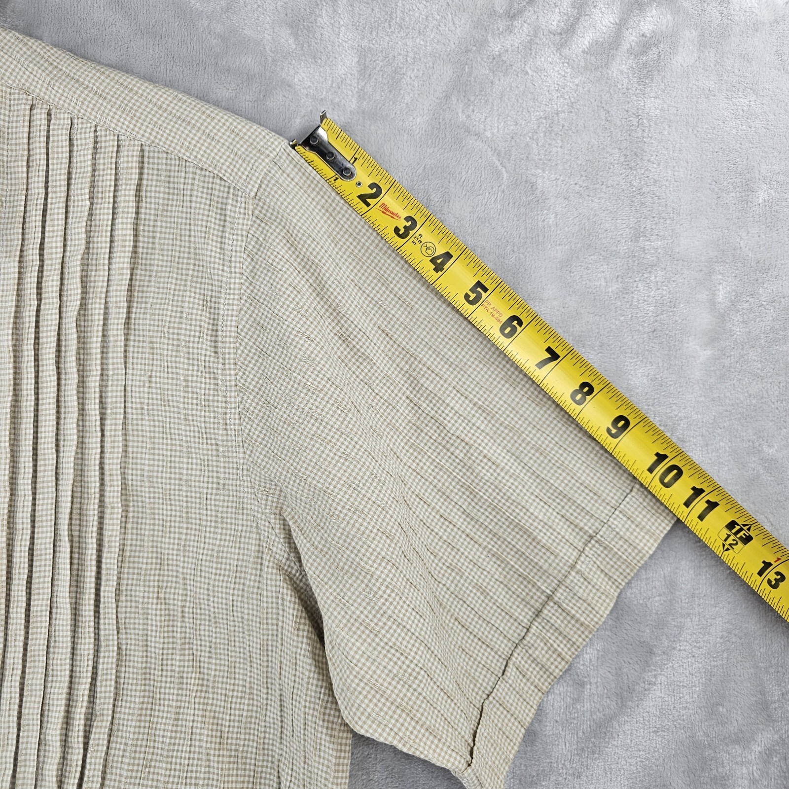 Vintage Dos Carolinas Guayabera Shirt Mens Large Beige Short Sleeve