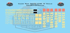 Golden West Service GVSR 50' Boxcar Faded HO 1:87 Scale Decal Set