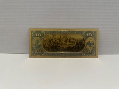 1875 $10 Territorial National Bismarck ND Novelty 24K Gold Plated - Picture 3 of 4