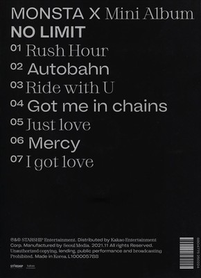 MONSTA X NO LIMIT [LIMITED VERSION] NEW CD