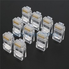 20Pcs Practical Internet Gold Plated Cable Modular RJ45 8P8C CAT5E Plug Adapter