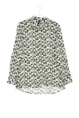 pure instinct Shirt Blouse Viscose Print S white blue black