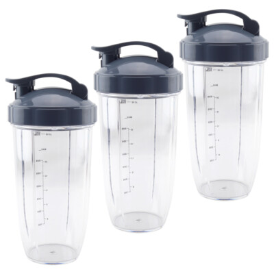 Pack 32 oz Cup with Flip Top To Go Lid for NutriBullet NB-101B NB-101S  NB-201