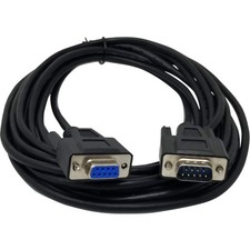 Black DB9 9 Pin Serial RS232 Male to Female Extension Cable 15 Ft