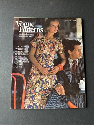 Vintage VOGUE PATTERNS Sewing Book Magazine Feb March 1973