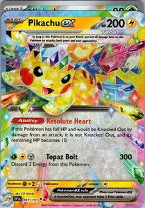 pikachu spark pokemon card - ex 057/191 [Electric] pikachu ex 247/191 SV08:surging sparks