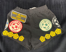Vintage Youth Soccer Shorts North Soccer League 78-80 With Patches 22" Waist
