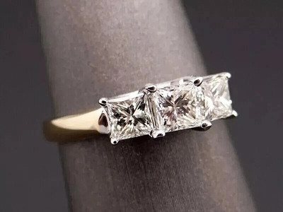 2.60Ct Lab Created Princess Cut White Diamond Engagement Ring 14K ...