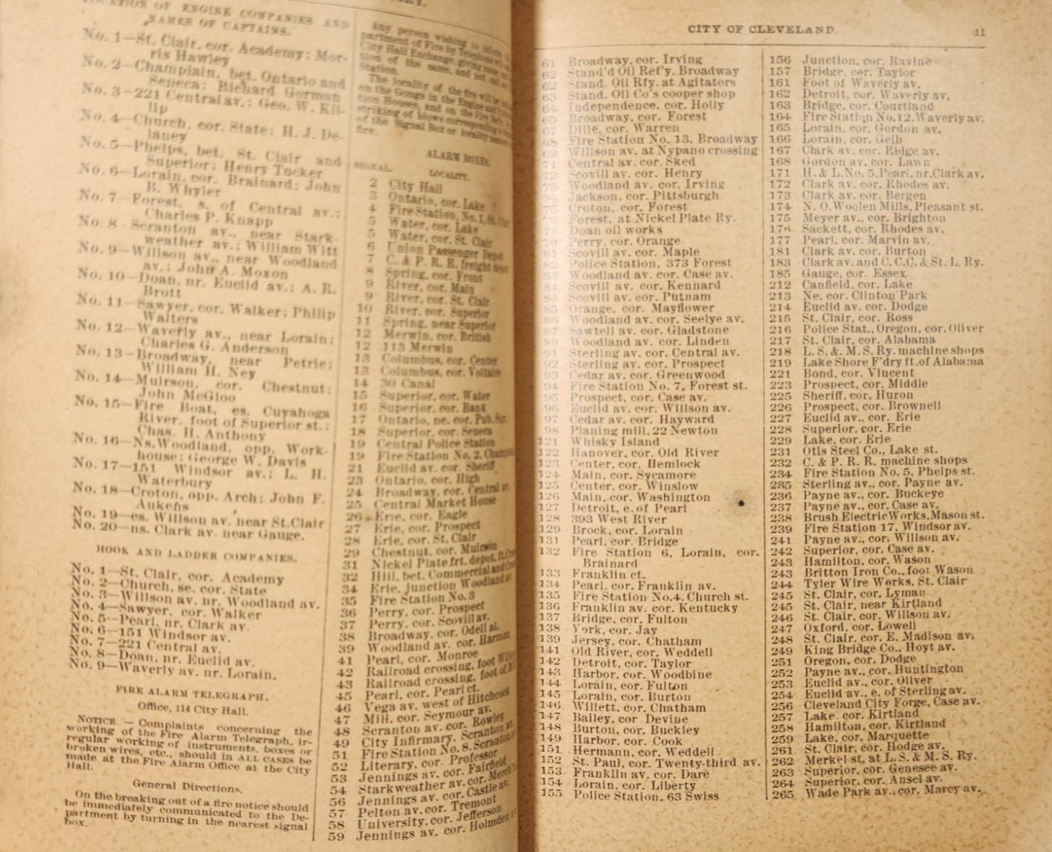 1894 Street Number Guide Map Cleveland Handbook Ohio Avenue Index Tourist Bookle