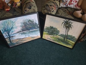 Mahlon Cline Art On Canvas. 25 1/2 X 22 1/2