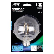 Feit G25 E26 Filament LED Bulb 11W 100W Daylight 5000K Dimmable