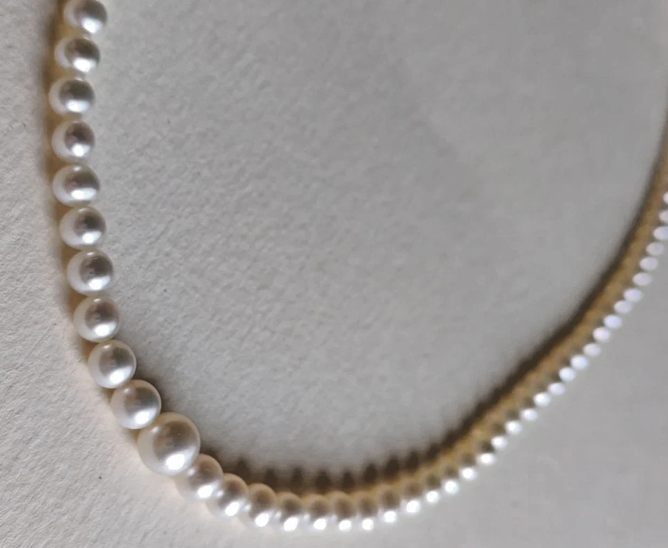 Meravigliosa COLLANA Unisex PERLE naturali Akoya Chiusura in ORO 18 Kt 42cm-10mm - Immagine 4 di 4