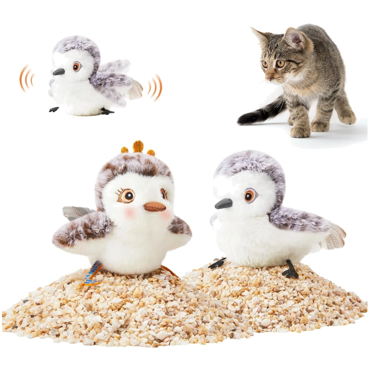 Flapping Sandpiper Cat Toys 2 Pcs - Interactive Kitty Fun