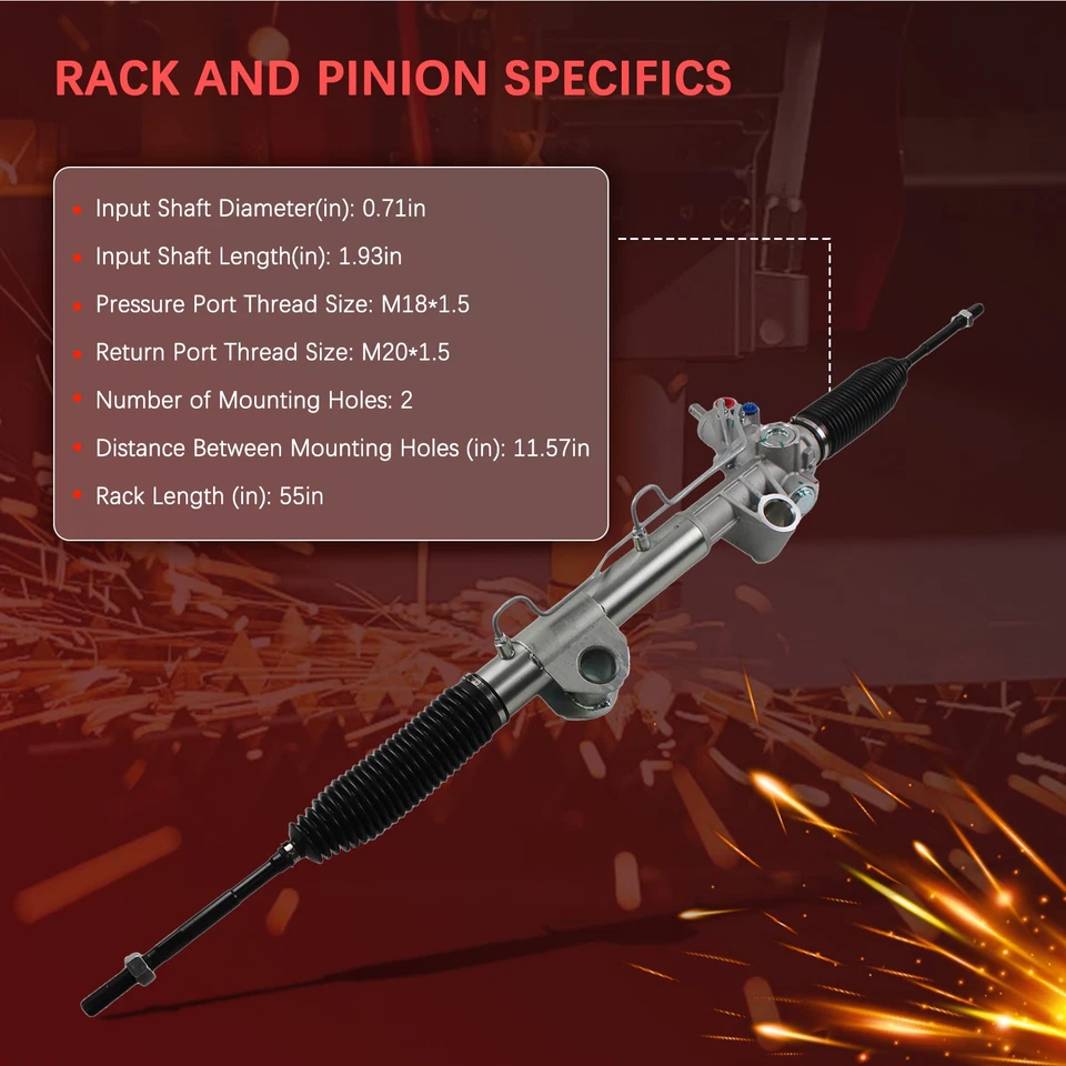 Conjunto de cremallera y piñón de dirección asistida para Dodge Ram 1500 2002-06 2x2 26-2141 Foto 3 de 4