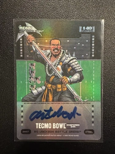 2026 Bo Jackson Battle Arena Tecmo Bowl Art Monk Debut Auto!! Steel 140 PWR