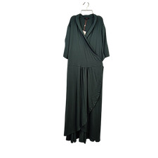 Quince Women Tencel Jersey Midi Wrap Dress Dark Olive Basic Sleeved 3X