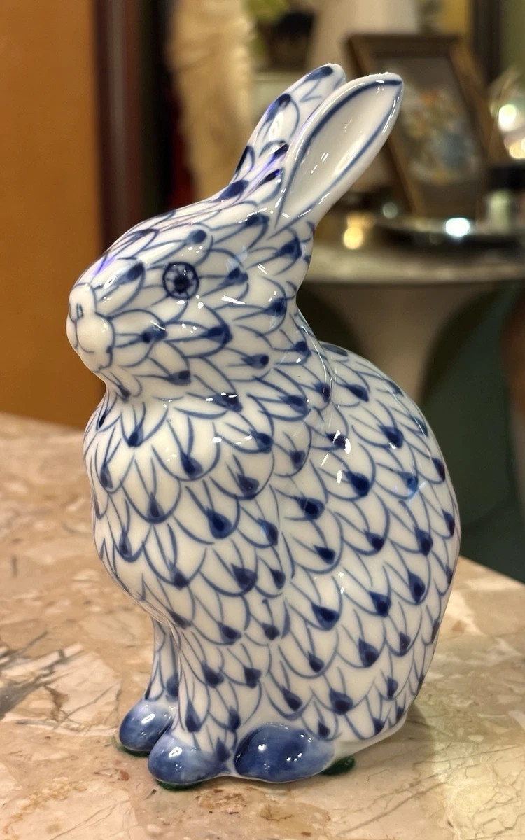 Blue and White Porcelain Figurines Indiana Collectible Animal