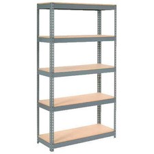 Boltless Extra Heavy Duty Shelving 48"W x 18"D x 60"H 5 Shelves Wood Deck