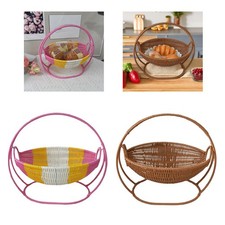 Handgewebter Korb mit Griff, Obstschale, Keksaufsteller